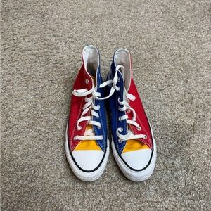 Converse Red,Blue, and Yellow High-Tops